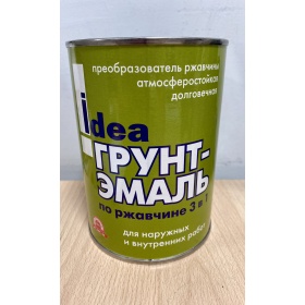 Грунт-эмаль по ржавчине 3 в 1 Idea черный (0,9кг)